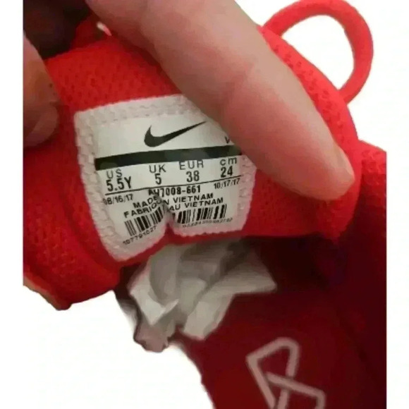 Nike Youth Red And White Trout Fastflex Baseball Cleats 5.5Y - Picture 11 of 14